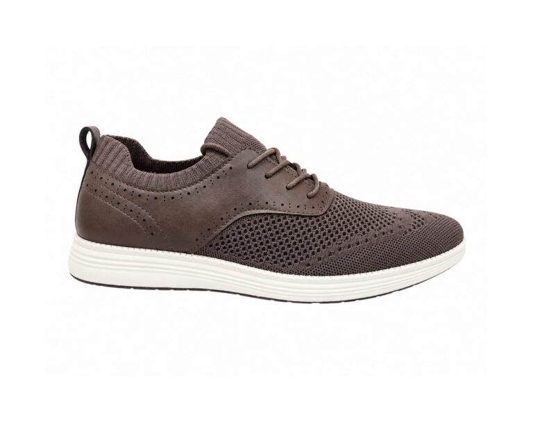 Heren sneaker stof donkerbruin